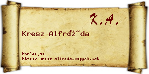 Kresz Alfréda névjegykártya